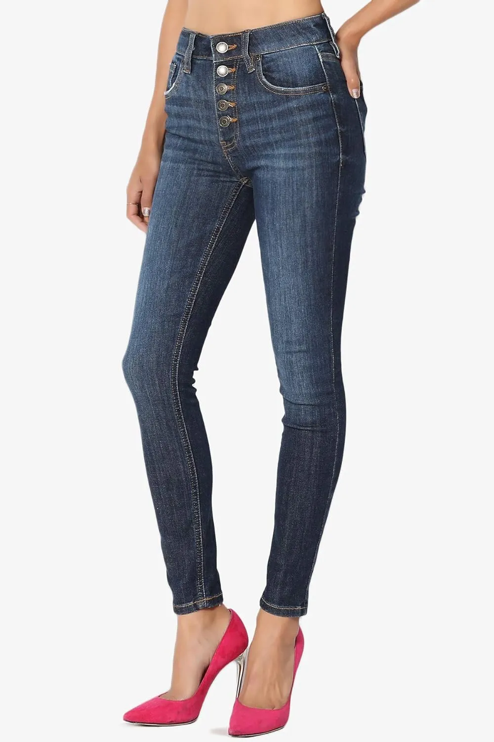 TheMogan Vintage Distressed Washed Stretch Denim Skinny Jeans