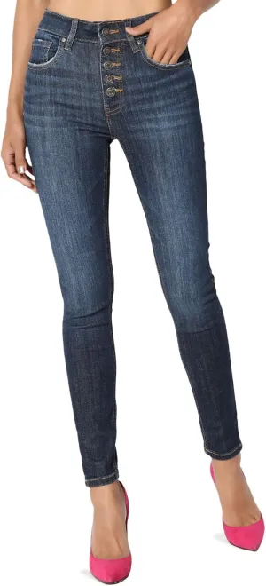 TheMogan Vintage Distressed Washed Stretch Denim Skinny Jeans