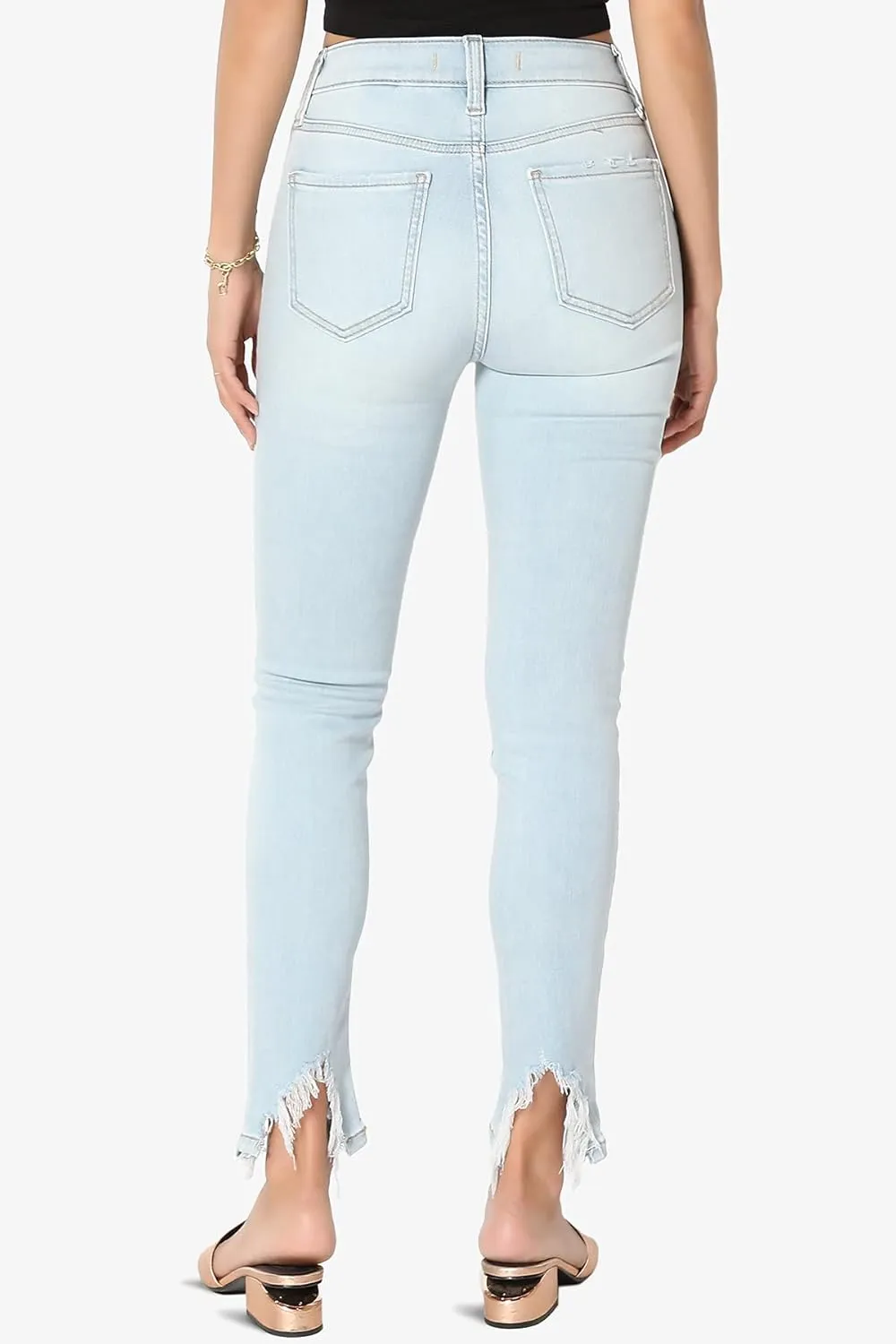 TheMogan Vintage Distressed Washed Stretch Denim Skinny Jeans