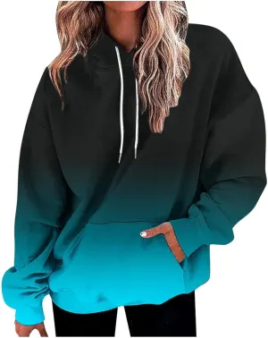 Tie-Dye Hoodies for Women Drawstring Sweatshirt Pullover Tops Oversized Casual Hooded Sweatshirt 2024 Trendy Sweater