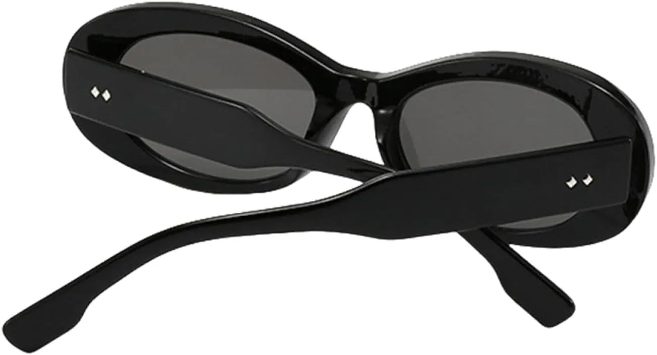 Trendy Oval Rivet Sunglasses Outdoors Vintage Uv Protection