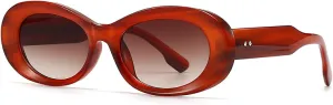 Trendy Oval Rivet Sunglasses Outdoors Vintage Uv Protection