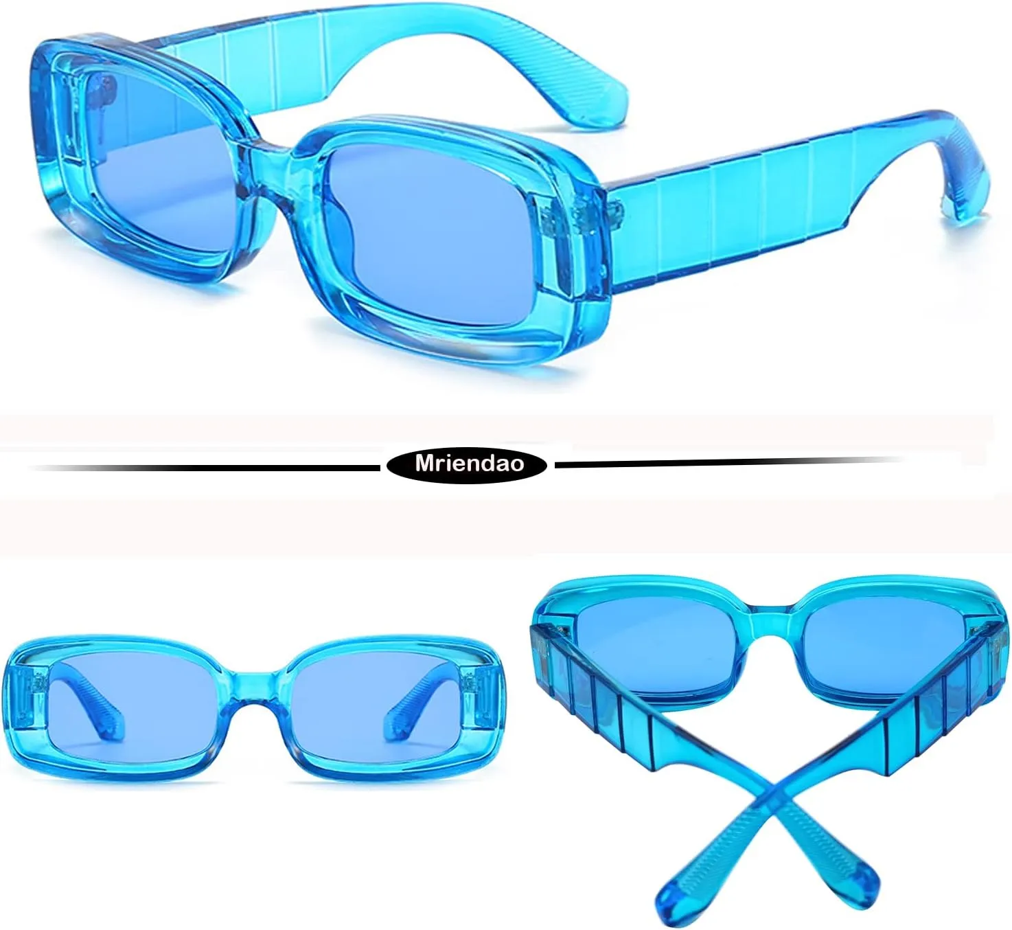 Trendy Rectangle Sunglasses for Women Men Fashion Chunky Thick Rectangular Sun Glasses