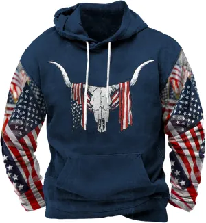 Tribal Aztec Hoodies for Men Oversized Vintage Ethnic Printed Graphic Long Sleeved T Shirt Mens Pullover Sweatshirts