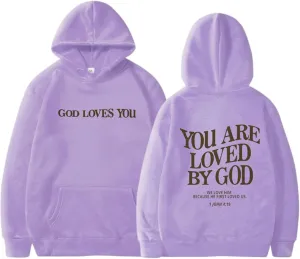 Trust in The Lord Letter Print Fashion Hoodies & Sweatshirts for Women Oversize Pullover with Kangaroos Pocket Drawstring Top