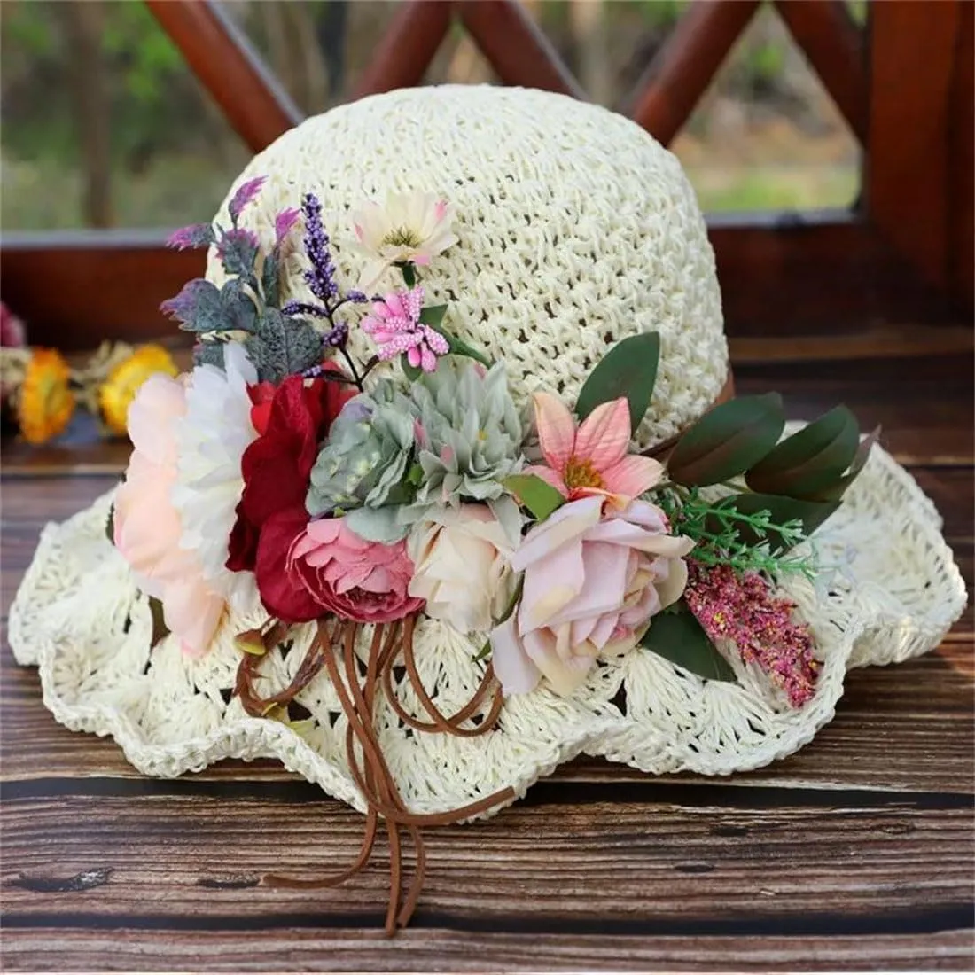 UIOKLMJH Women Foldable Fisherman Straw Hat Summer Vacation Casual Bucket Hat