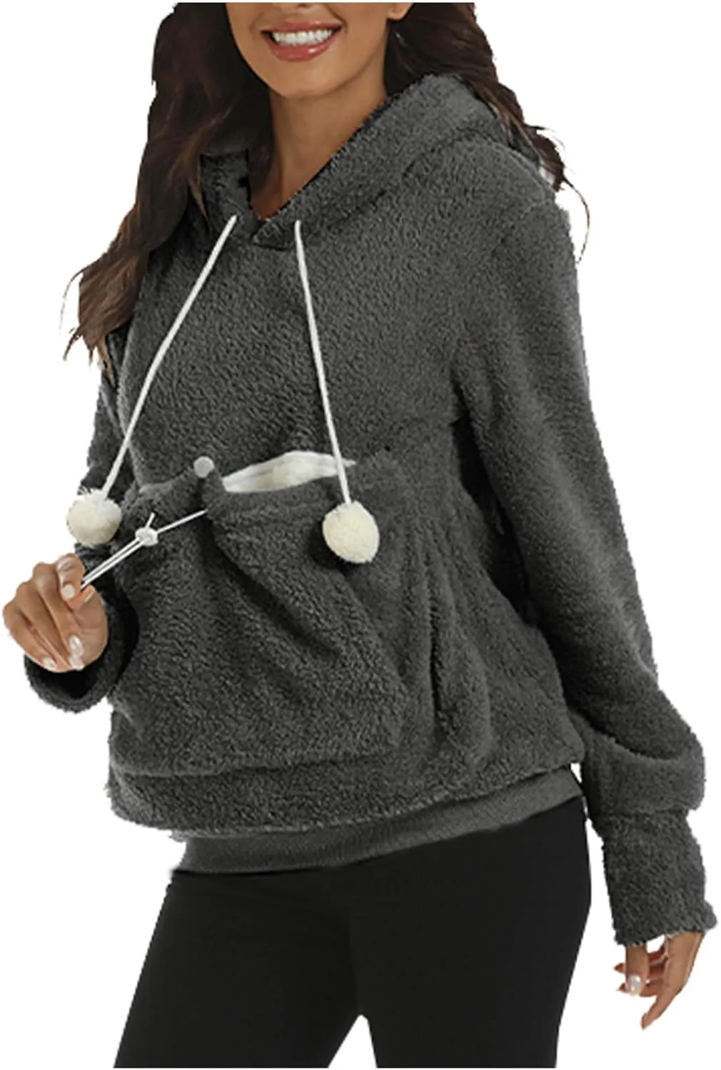 Unisex Fleece pet Cat Small Day Pouch Hoodie Carrier Holder Carrying Sweatshirt Pouch Hoodie Kangaroo Pocket