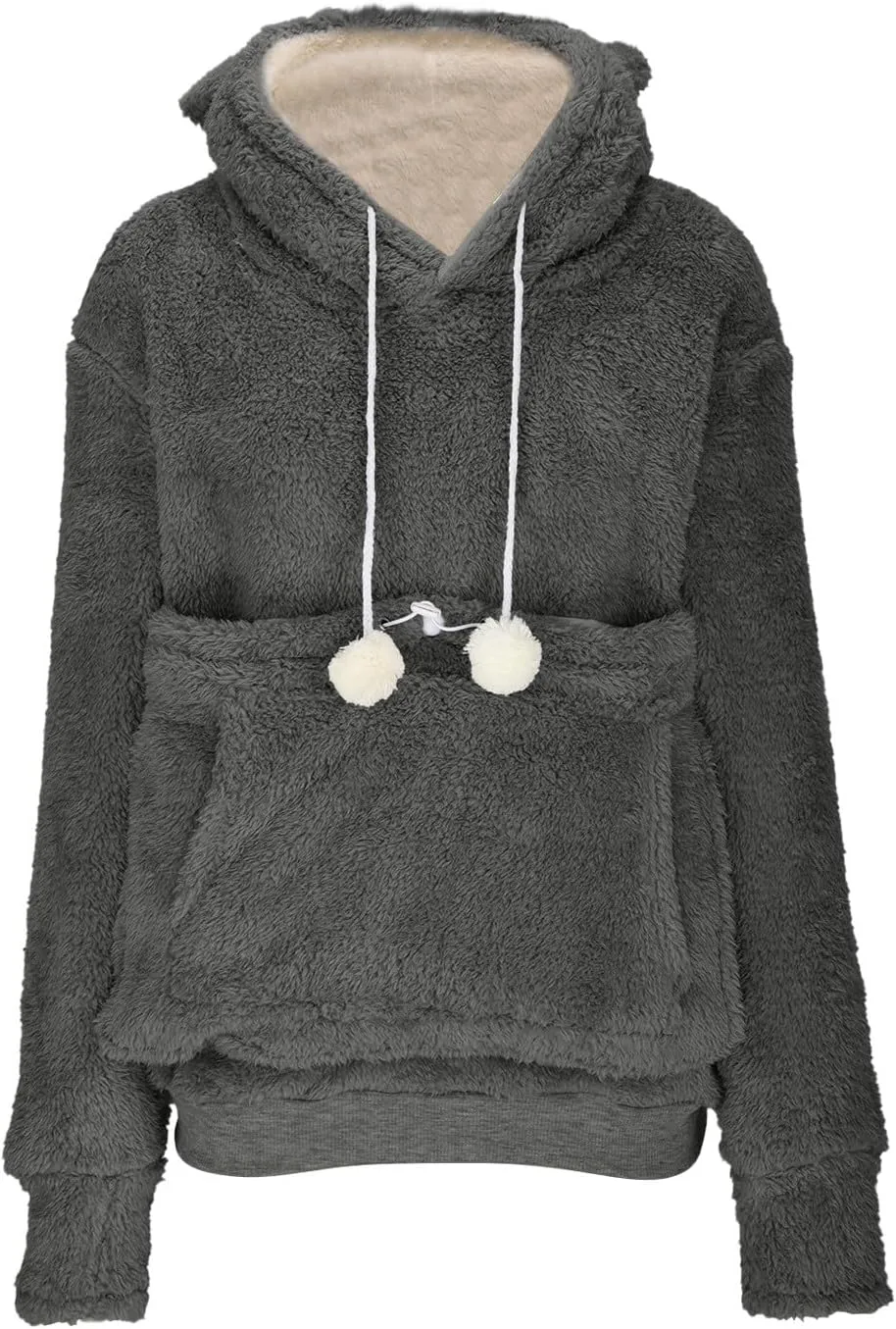 Unisex Fleece pet Cat Small Day Pouch Hoodie Carrier Holder Carrying Sweatshirt Pouch Hoodie Kangaroo Pocket