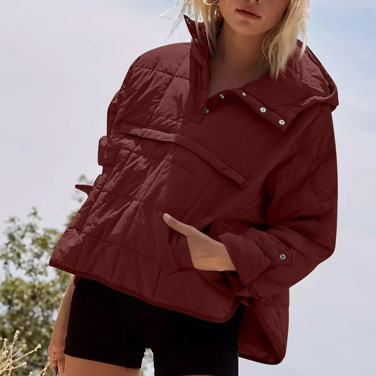 UOFOCO Women's Down Jackets Parkas Oversize Packable Quilted Pullover Puffer Jacket for Women Fall Winter Outfits Coat 2024