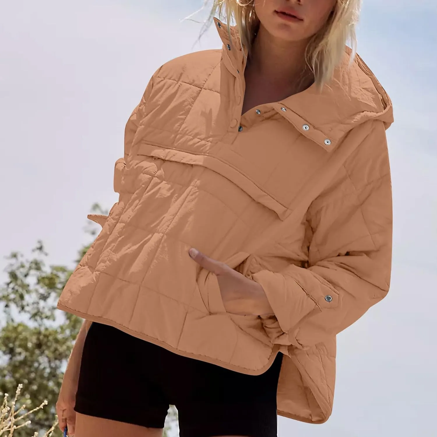 UOFOCO Women's Down Jackets Parkas Oversize Packable Quilted Pullover Puffer Jacket for Women Fall Winter Outfits Coat 2024