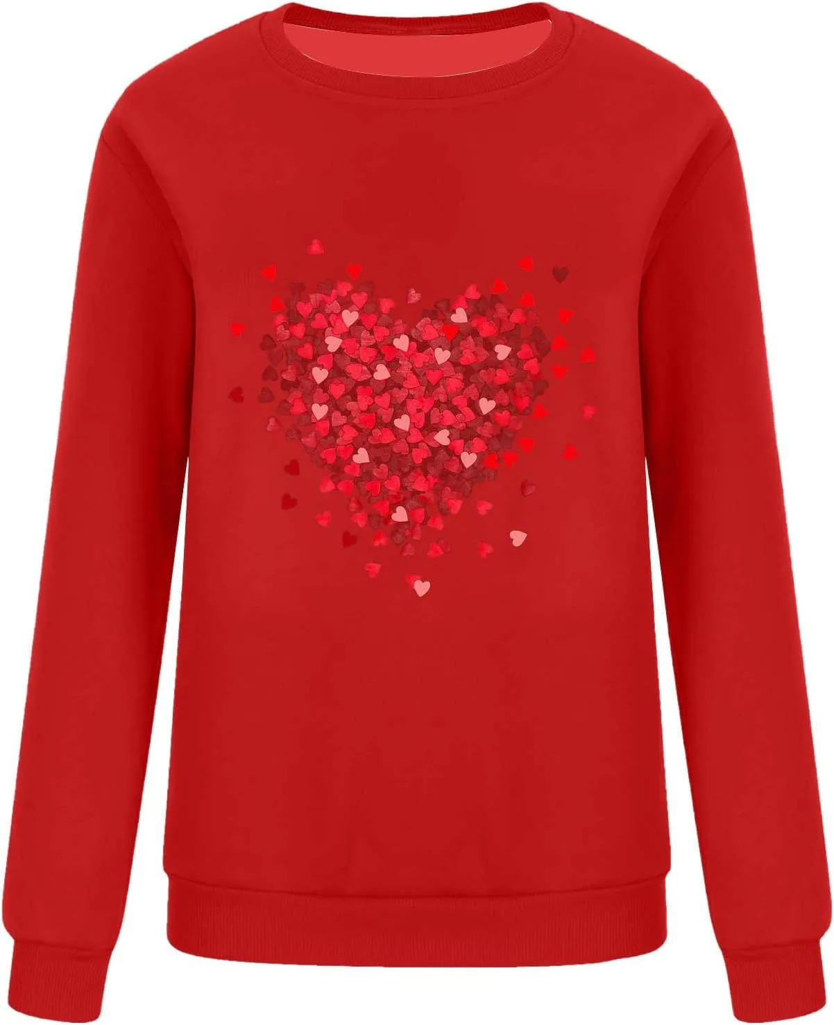 Valentines Day Sweatshirts for Women 2025 Love Heart Graphic Cute Sweaters Tops Casual Long Sleeve Crewneck Pullover