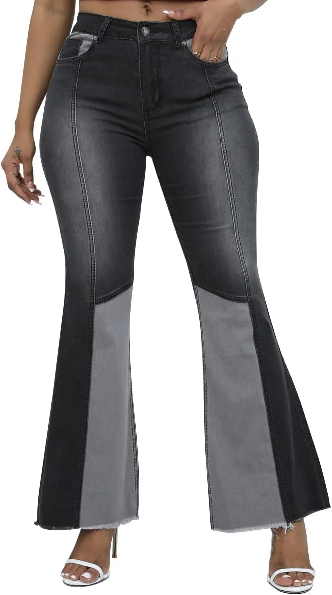 vanberfia High Waisted Jeans for Women: Skinny Denim Patchwork Stretch Pants for Various Occasions