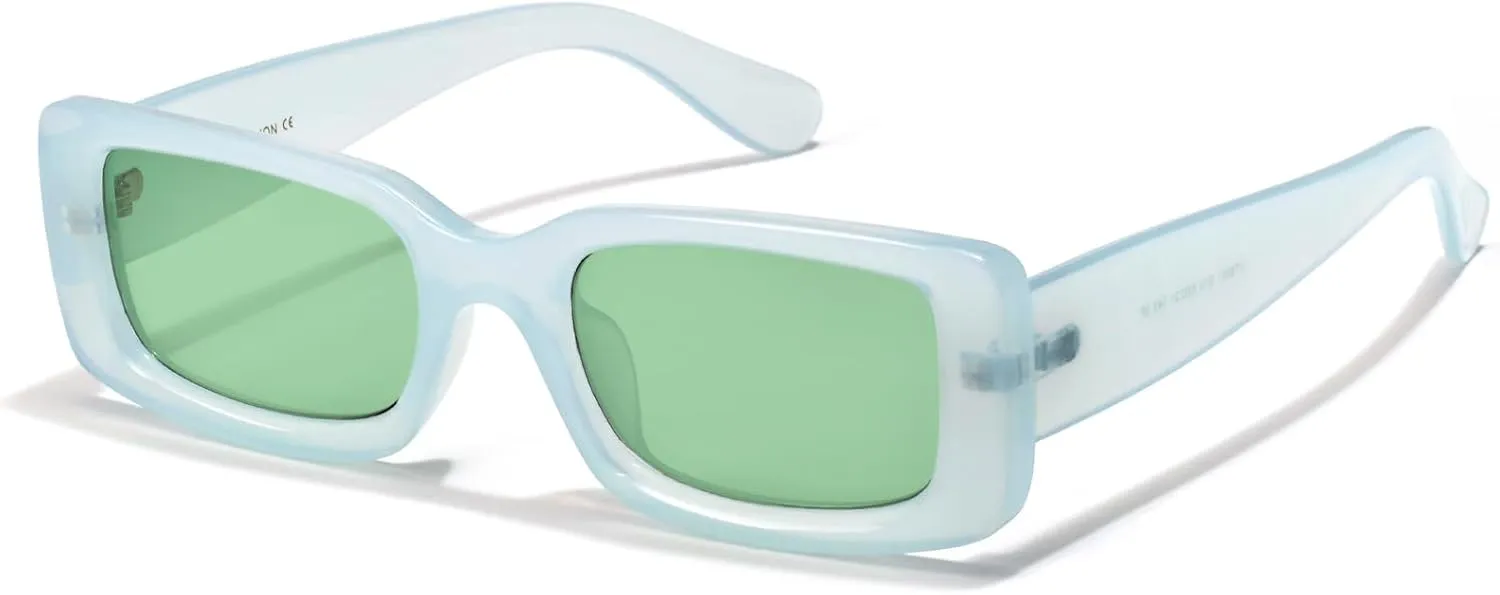 Veda Tinda Vision Rectangle Sunglasses Men Tinted Polarized Big Square Retro 90s Vintage y2k Glasses for Women UV Protection