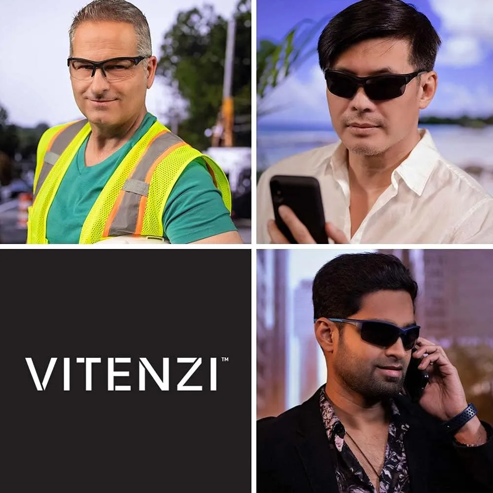 VITENZI Bifocal Sunglasses Semi Rimless TR90 Sports Wraparound Reading Sun Tinted Glasses with Readers - Chieti