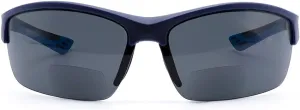 VITENZI Bifocal Sunglasses Semi Rimless TR90 Sports Wraparound Reading Sun Tinted Glasses with Readers - Chieti