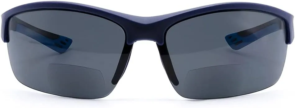 VITENZI Bifocal Sunglasses Semi Rimless TR90 Sports Wraparound Reading Sun Tinted Glasses with Readers - Chieti