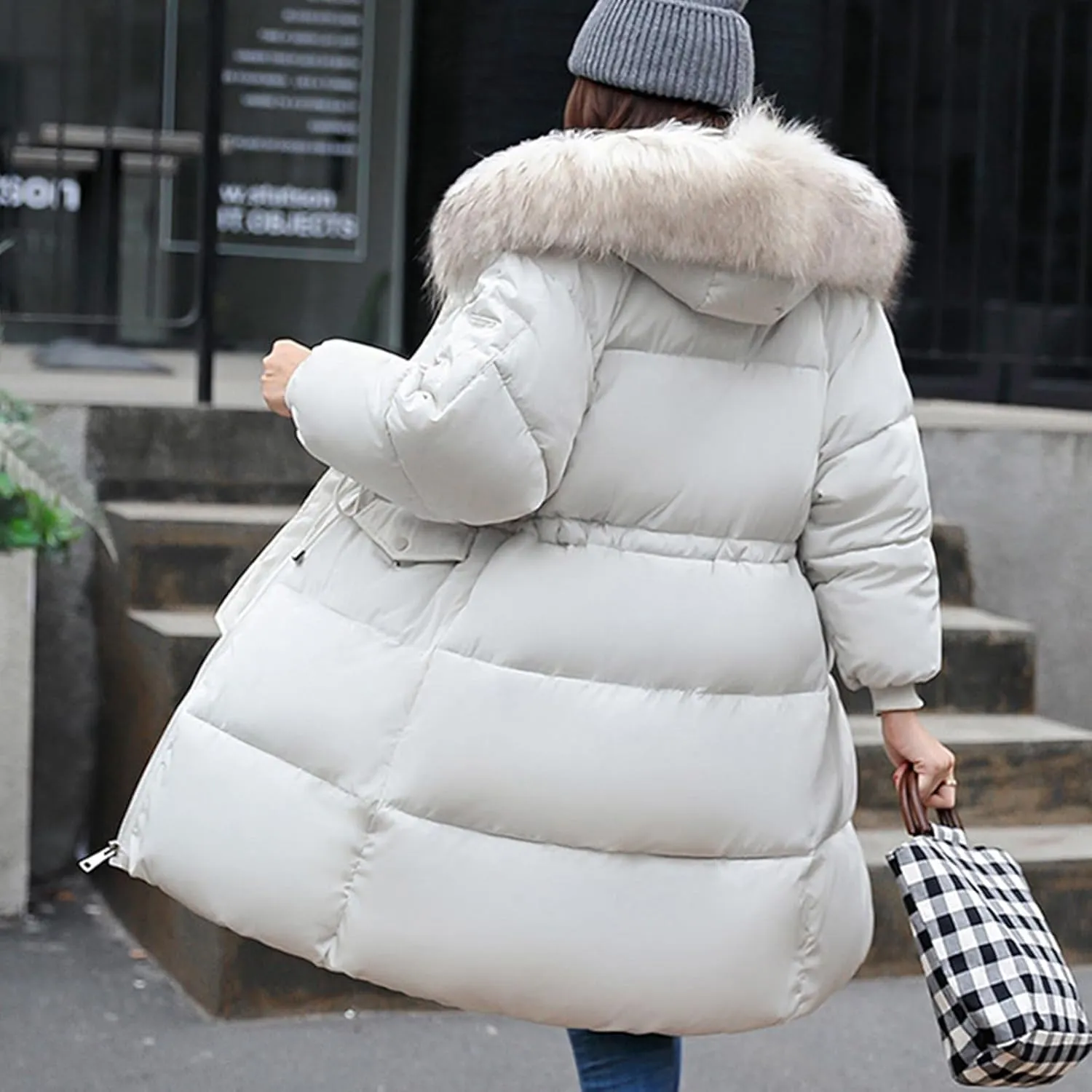 Winter Coats for Women 2024 Warm Parka Jackets Coat Long Quilted Puffer Jacket Waterproof Thick Jacket with Fur Hood