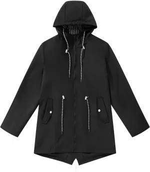 Women Casual Ligtweight Military Jackets Anorak Utility Drawstring Waist Hoodie Zip Up Fall Rain Jackets with Pockets