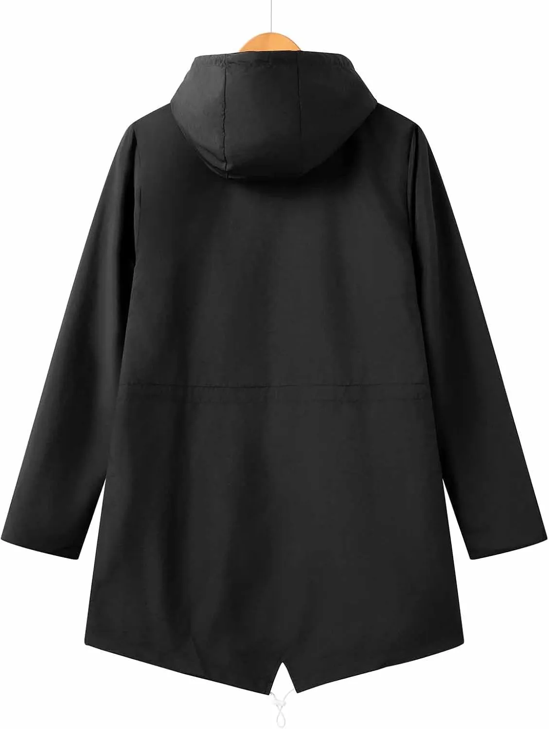 Women Casual Ligtweight Military Jackets Anorak Utility Drawstring Waist Hoodie Zip Up Fall Rain Jackets with Pockets