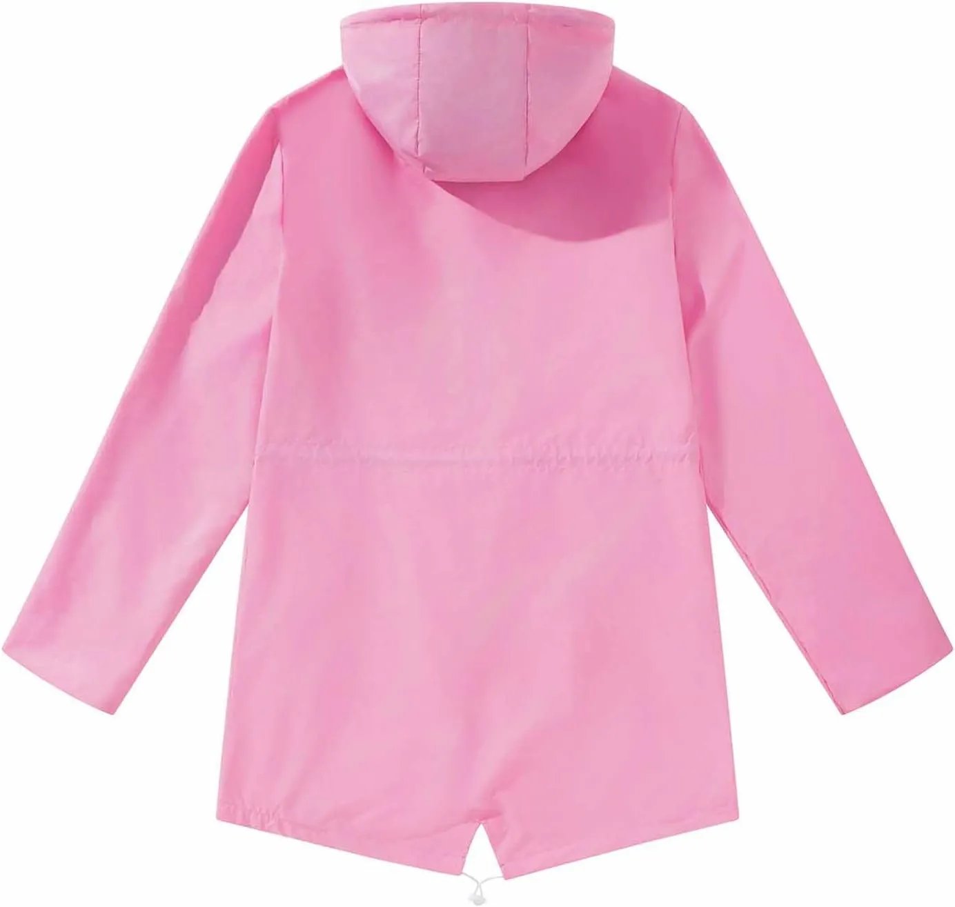 Women Casual Ligtweight Military Jackets Anorak Utility Drawstring Waist Hoodie Zip Up Fall Rain Jackets with Pockets