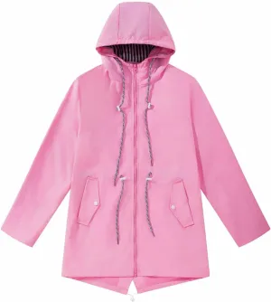 Women Casual Ligtweight Military Jackets Anorak Utility Drawstring Waist Hoodie Zip Up Fall Rain Jackets with Pockets