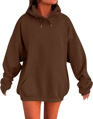 Women Hoodies Dress Long Sleeve Tunic Dress Striped Hooded Sweatshirts Dress Casual Oversized Sweatshirts with Pocket