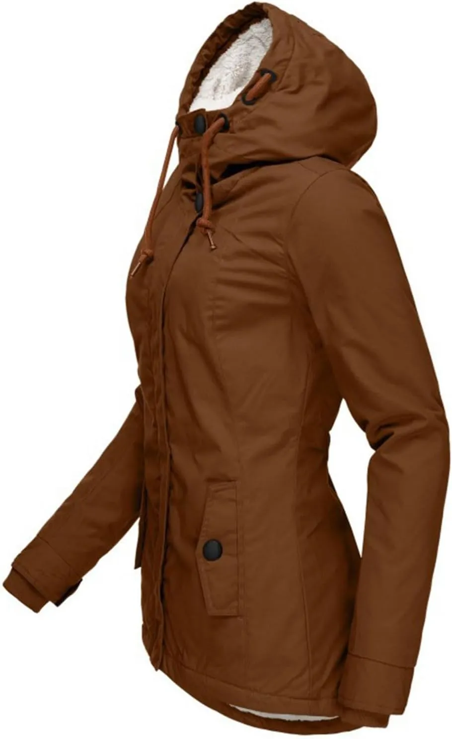 Women Jean Jacket Juniors Business Suit Women's Mid Length Down Coat Hooded Fleece Lined for Warmth & Comfort
