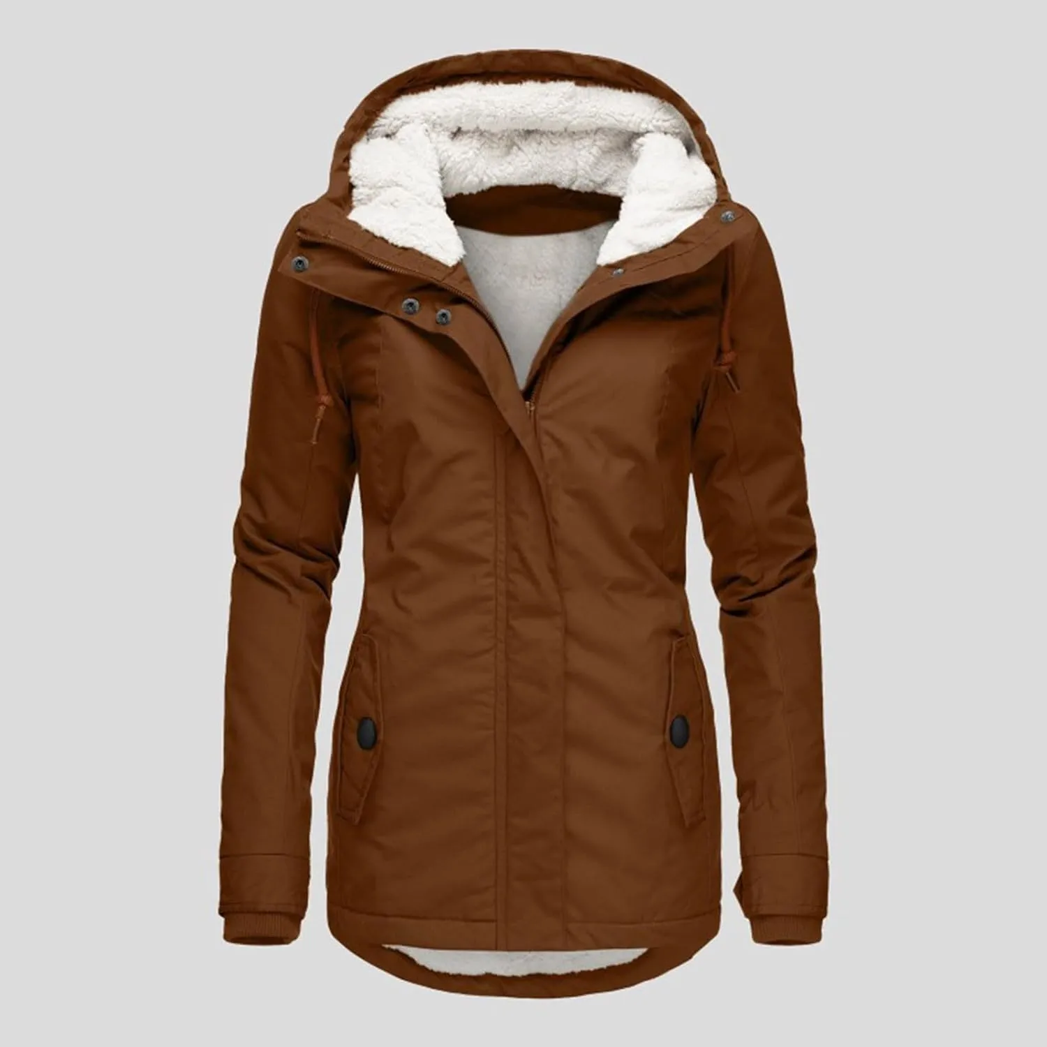 Women Jean Jacket Juniors Business Suit Women's Mid Length Down Coat Hooded Fleece Lined for Warmth & Comfort