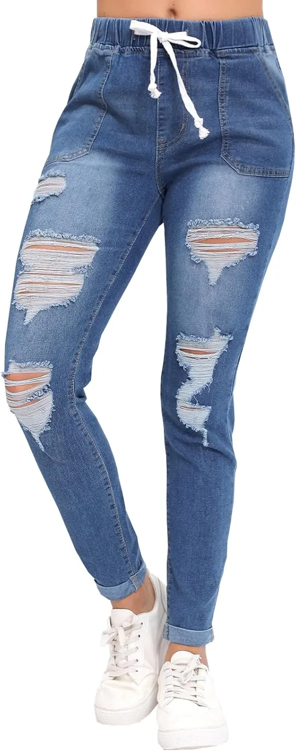 Women’s Curvy High Rise Skinny Jeans Comfy Stretch Classic Jeans Pants