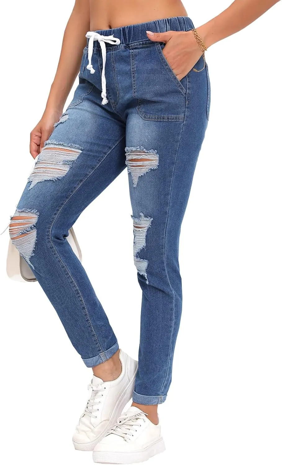 Women’s Curvy High Rise Skinny Jeans Comfy Stretch Classic Jeans Pants