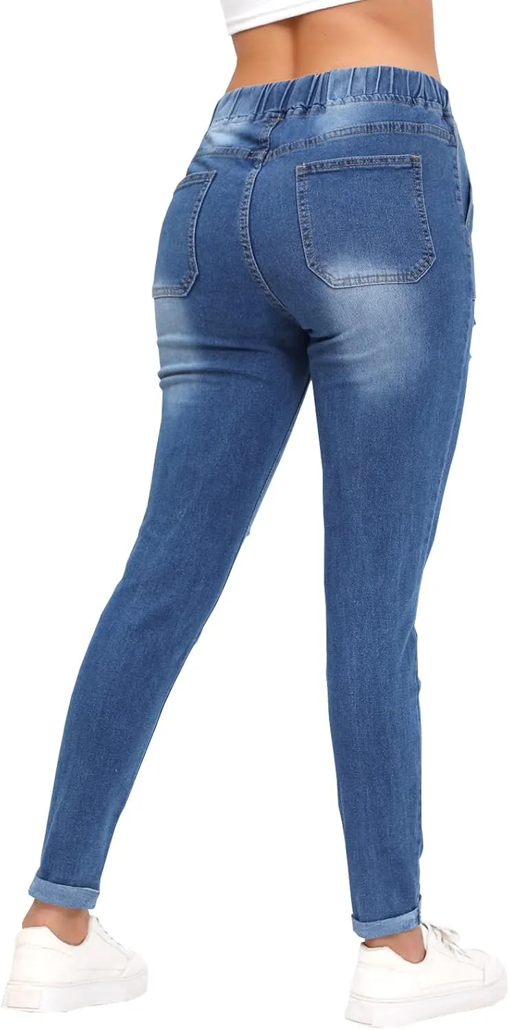 Women’s Curvy High Rise Skinny Jeans Comfy Stretch Classic Jeans Pants