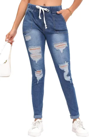 Women’s Curvy High Rise Skinny Jeans Comfy Stretch Classic Jeans Pants