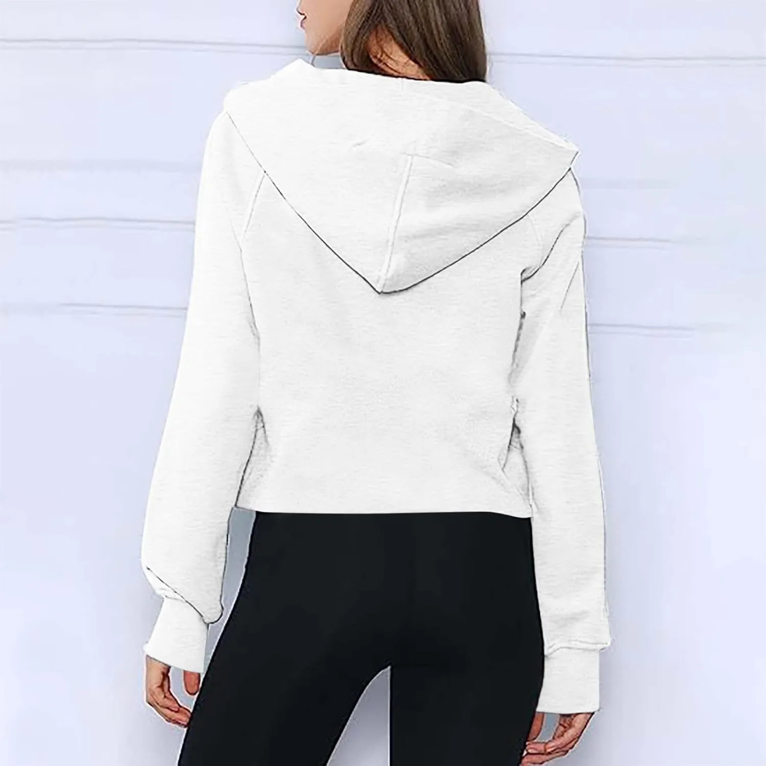 Womens Fall Fashion 2023 Long Sleeve Sweatshirts Cropped Pullover Fleece Quarter Zipper Hoodies Fall Outfits Clothes