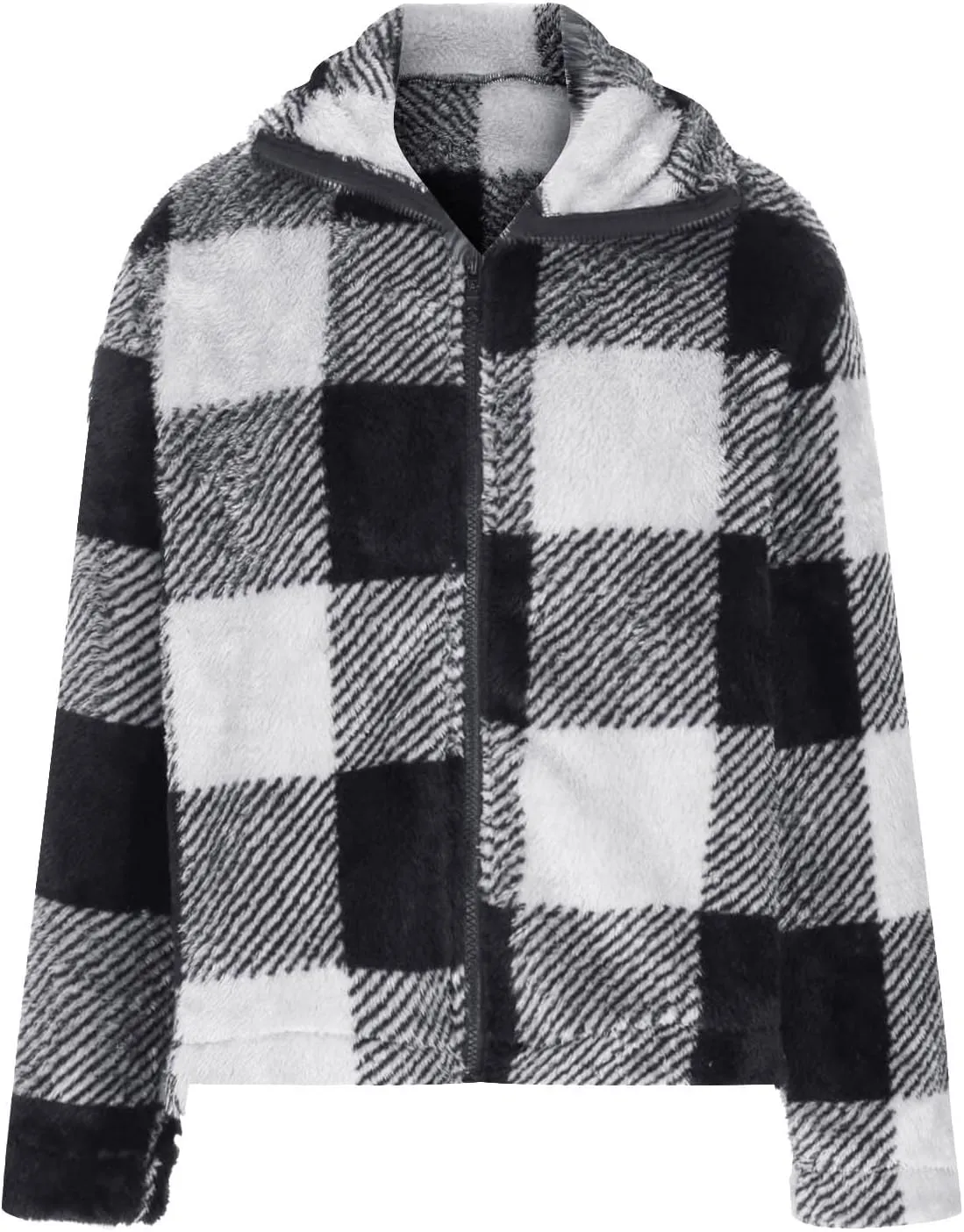 Womens Fleece Shacket Jacket 2024 Full Zip Up Lapel Casual Outfits Plaid Cropped Jackets Thermal Fall Outerwear Tops