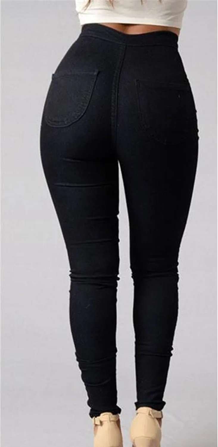 Women's High Waist Skinny Jeans Butt Lift Sexy Fit Stretch Denim Pants Pull-on Stretch Slimming Pencil Jeans