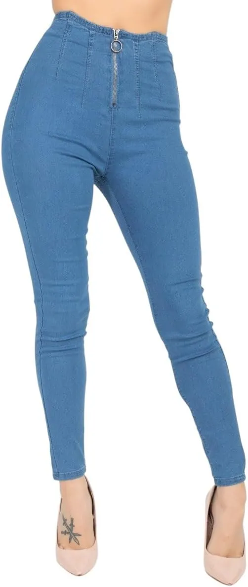 Women's High Waisted Skinny Jeans, Stretch Denim