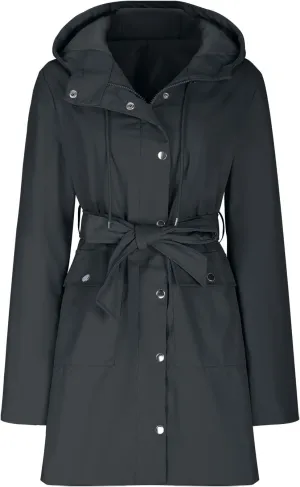 Women's Ligtweight Jackets Anorak Utility Belted Waist Hoodie Zip Up Fall Casual Long Sleeve Coat with Pockets