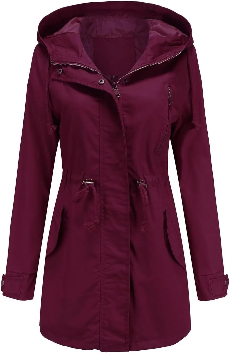 Women's Ligtweight Jackets Utility Slim Fit Zip Up Casual Fall Top Hooded Military Anorak Jackets with Pockets