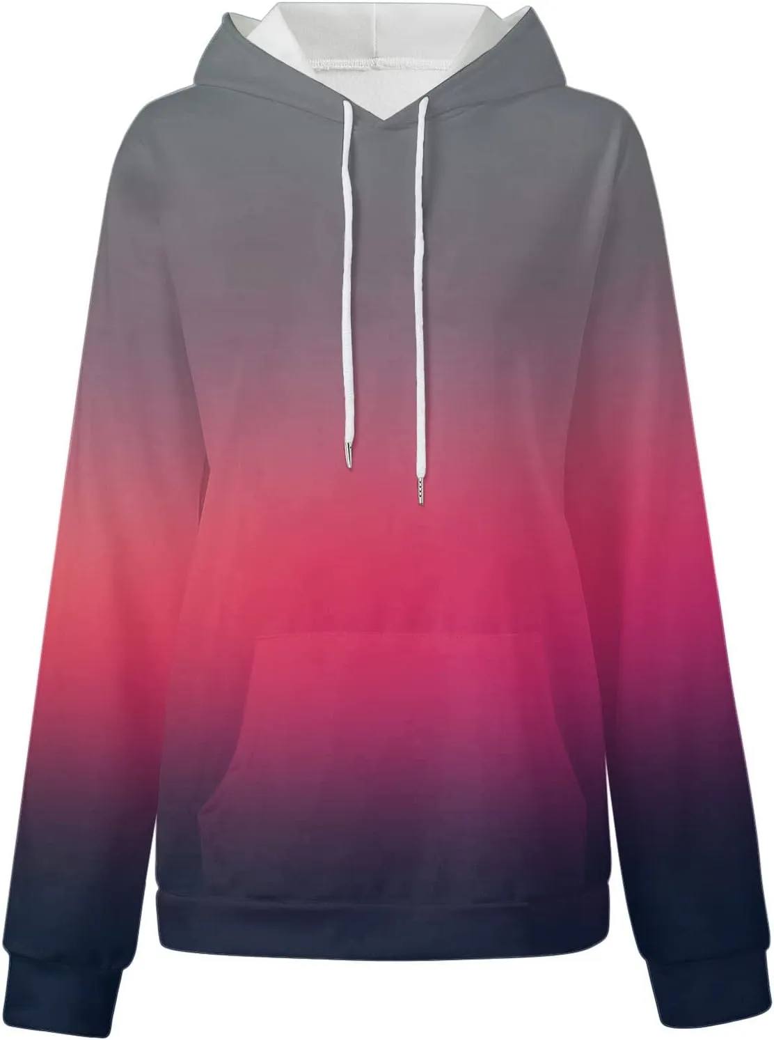 Womens Oversized Hoodies Tie Dye Gradient Hooded Sweatshirts Teen Girls Fall Long Sleeve Fleece Pullover Tops