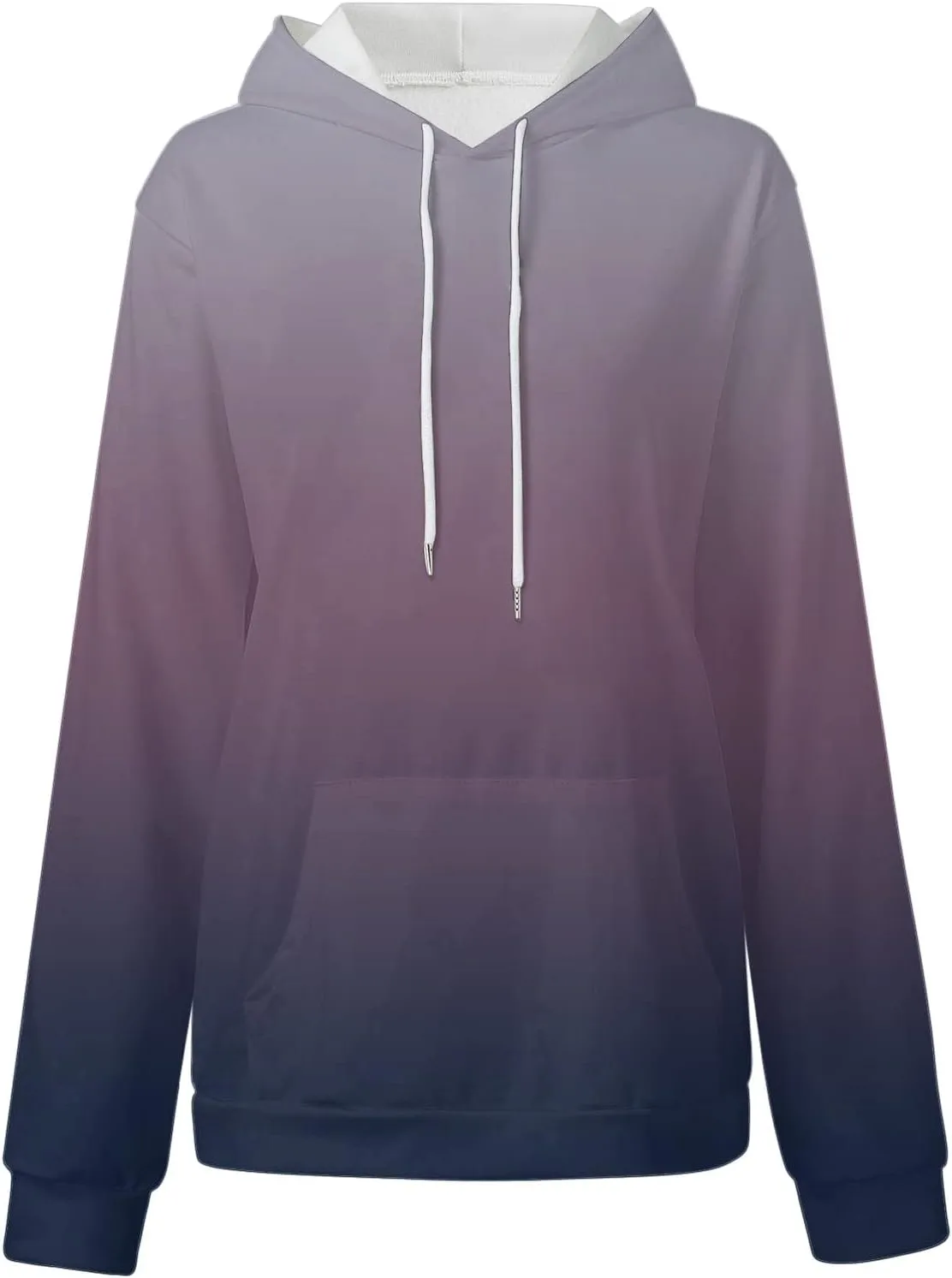 Womens Oversized Pullover Hoodie Tie Dye Gradient Color Hooded Sweatshirts Fall Casual Tunic Tops with Pocket