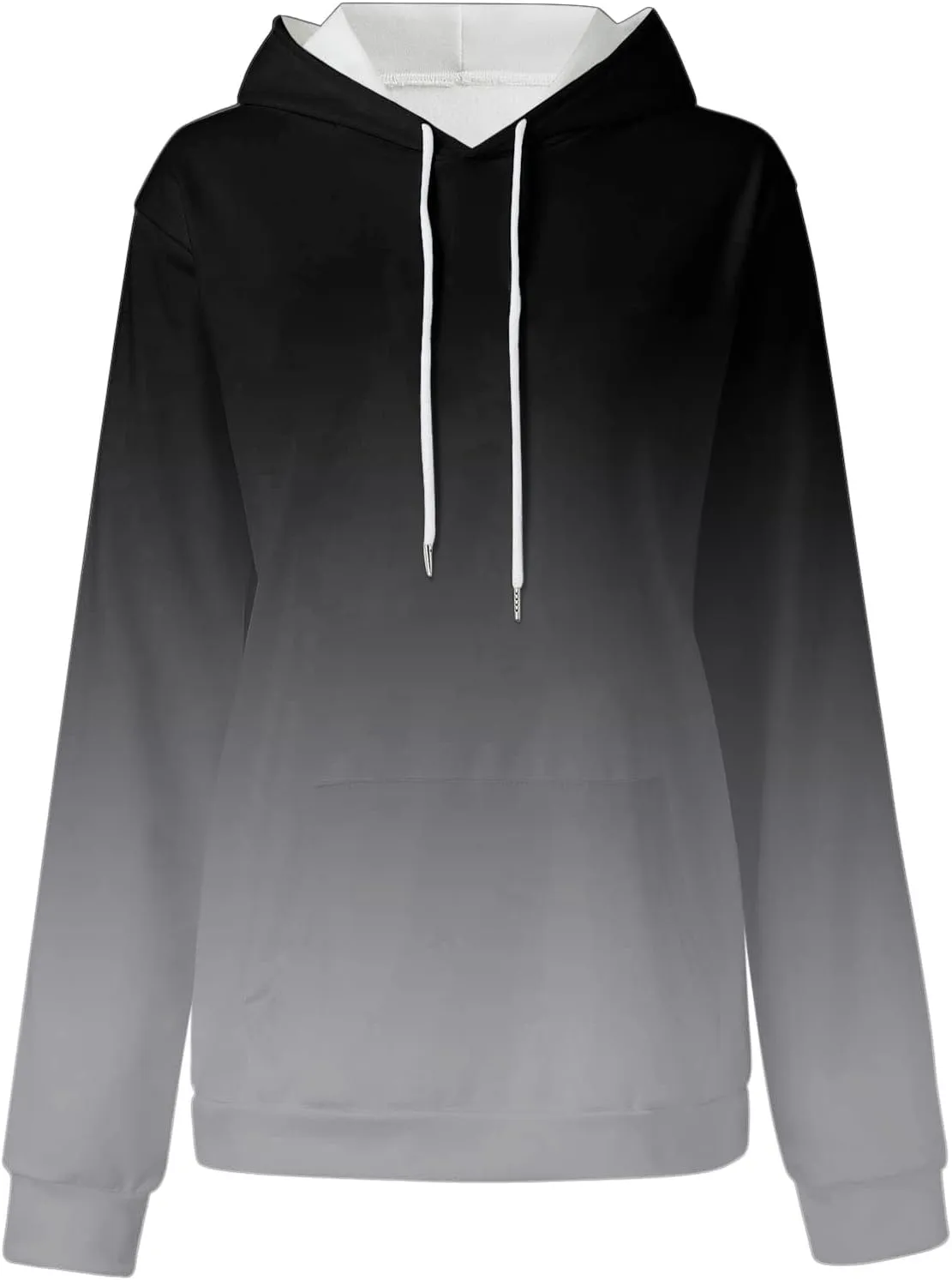 Womens Oversized Pullover Hoodie Tie Dye Gradient Color Hooded Sweatshirts Fall Casual Tunic Tops with Pocket