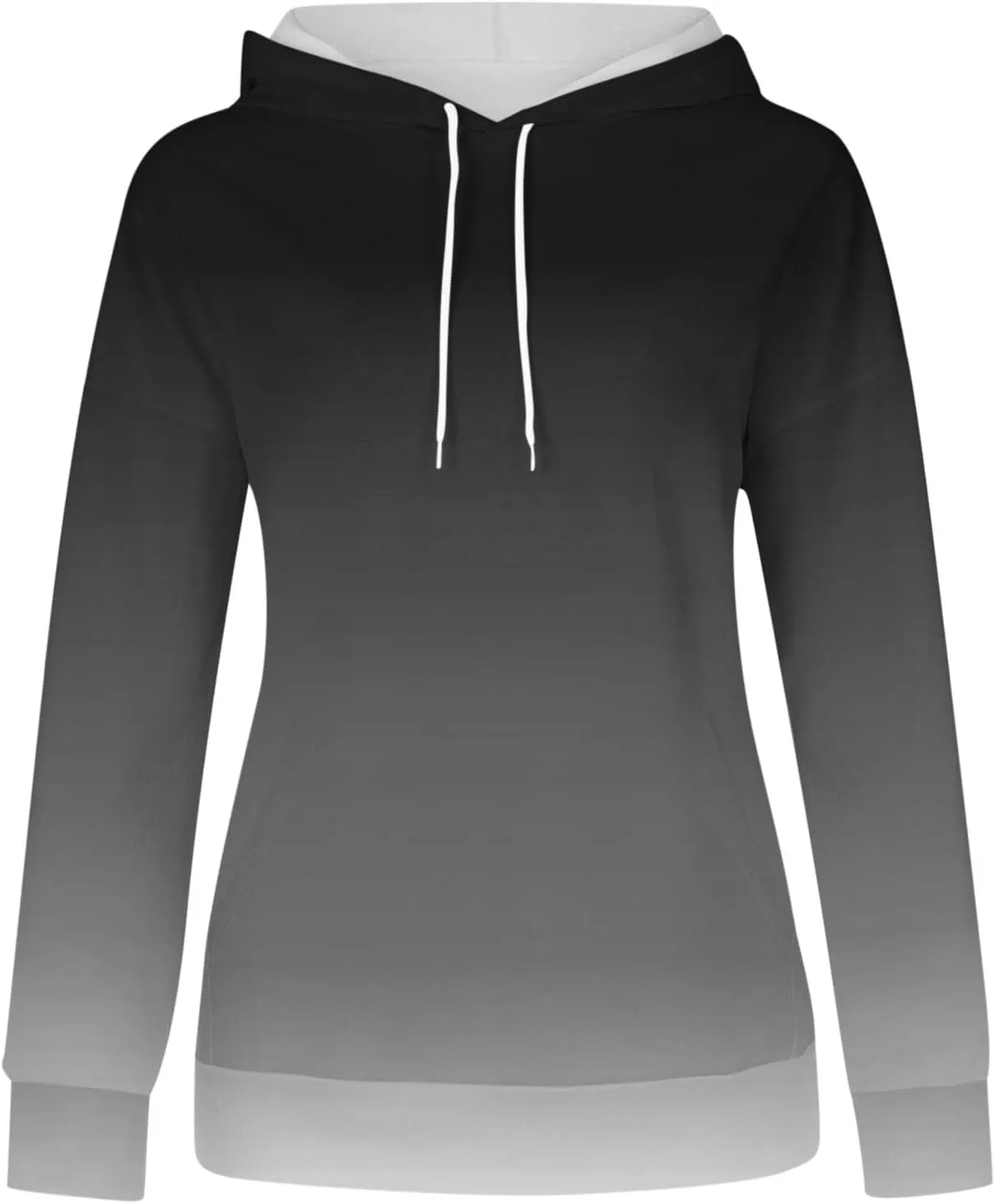Womens Pullover Hoodie Sweatshirts Casual Tie Dye Tunic Shirts Long Sleeve Drawstring Pullover Tops With Pocket