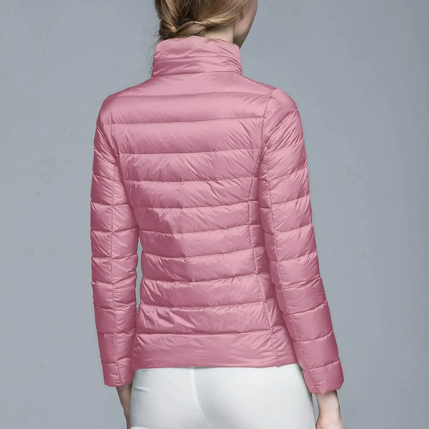 Women's Short Down Coat Packable Puffer Jacket 2024 Hooded Winter Ultra Light Quilted Winter Coat with Pocket Outwear