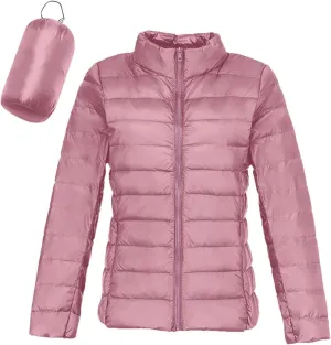 Women's Short Down Coat Packable Puffer Jacket 2024 Hooded Winter Ultra Light Quilted Winter Coat with Pocket Outwear
