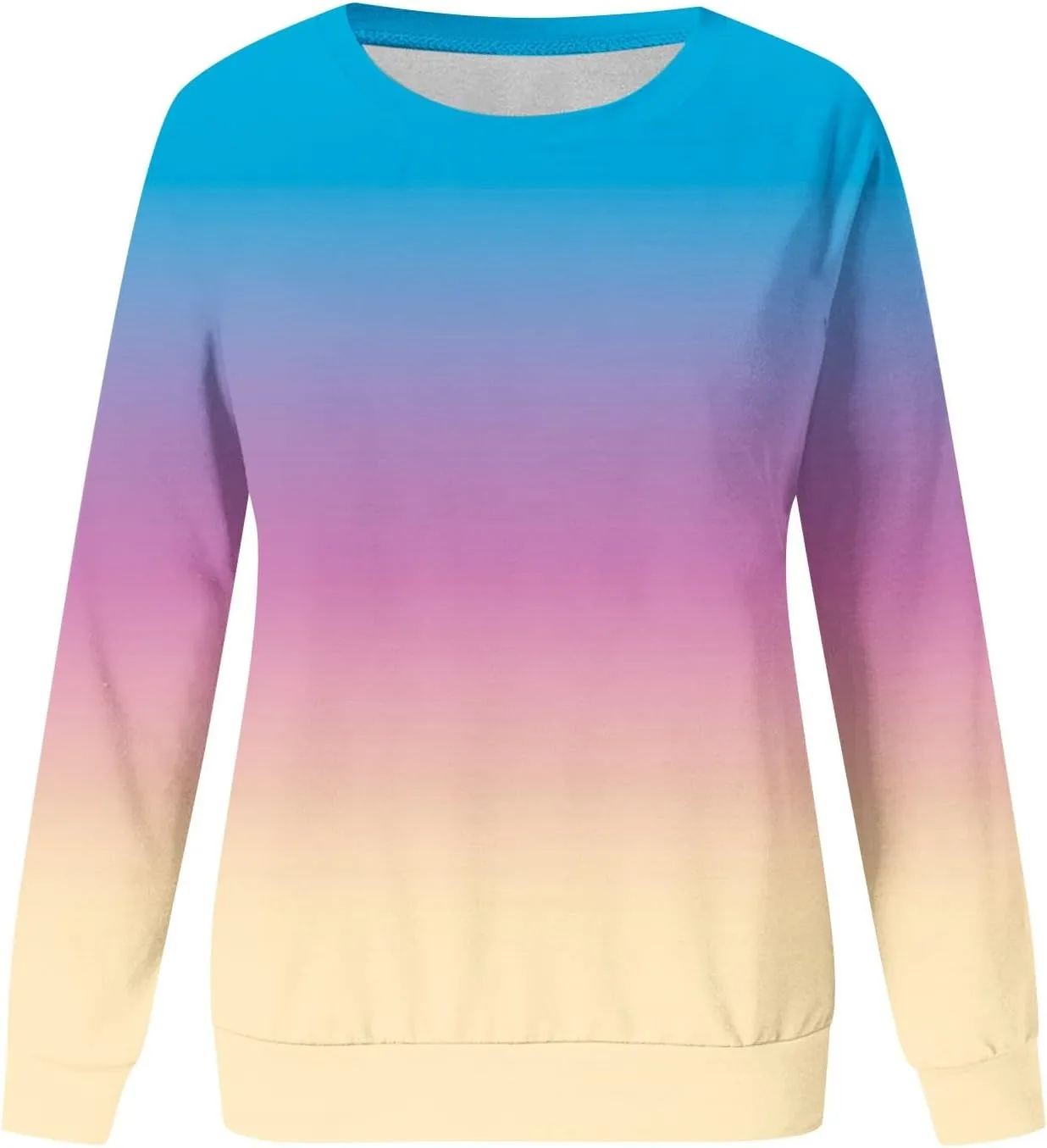 Womens Tie-Dye Y2k Hoodies Crewneck Sweatshirts Oversized Casual Blouse Trendy Long Sleeve Loose Lightweight Shirt
