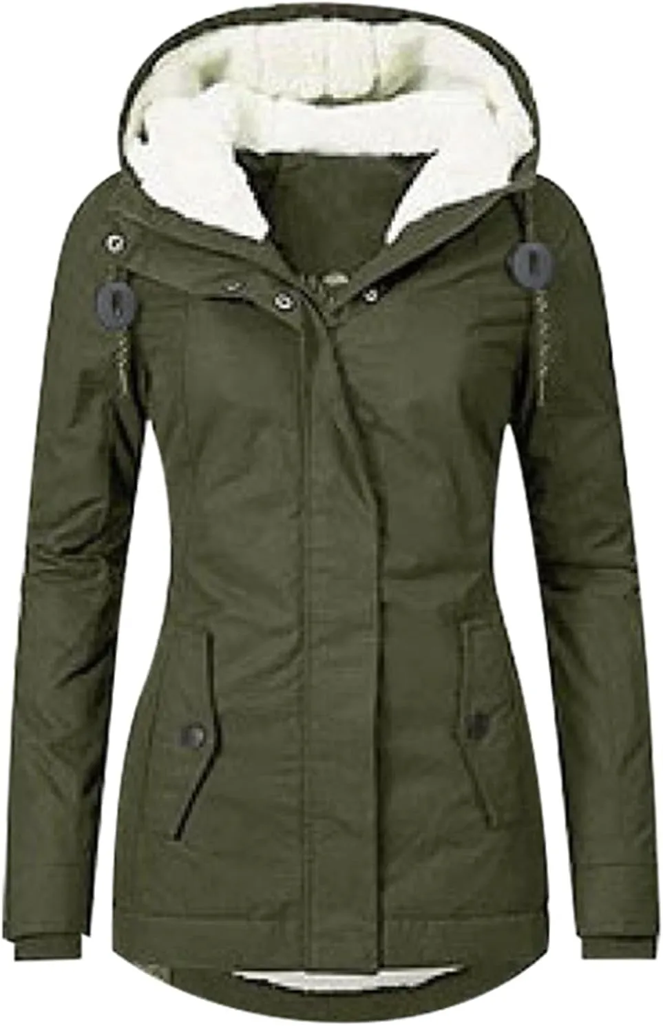 Womens Windbreaker Women S Winter Jacket Women's Mid Length Down Coat Hooded Fleece Lined for Warmth & Comfort