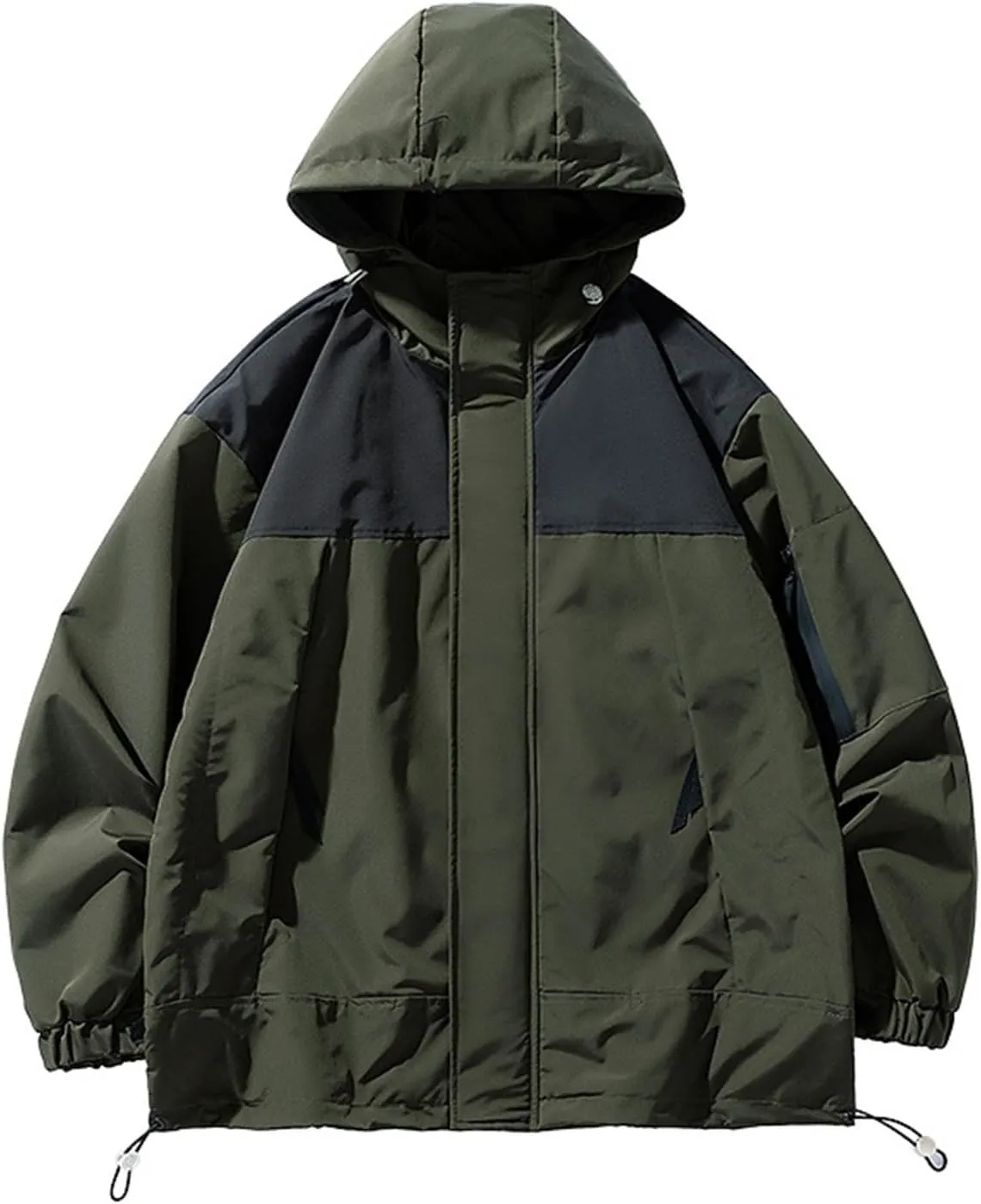 Ymosrh Men's Rain Jacket for Waterproof with Hood Raincoat Lightweight Windbreaker Outdoors Suits Jacket, M-4XL