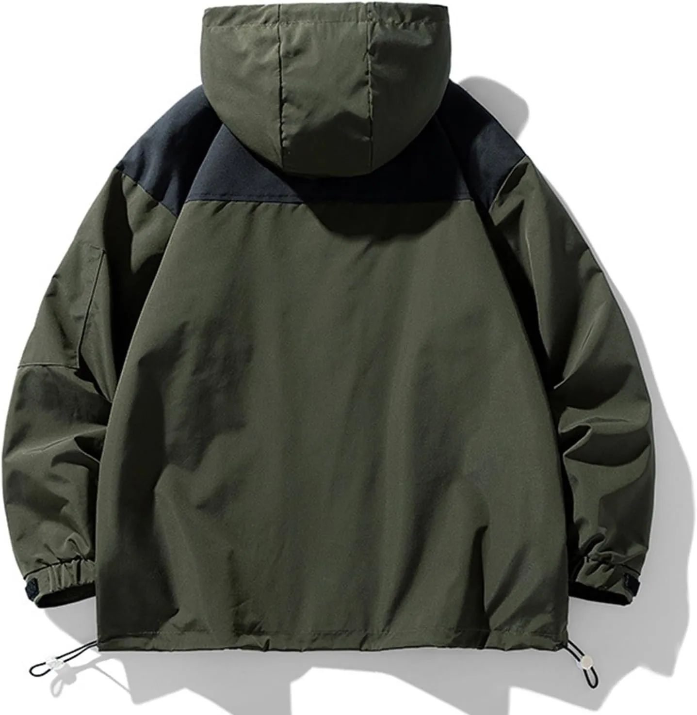 Ymosrh Men's Rain Jacket for Waterproof with Hood Raincoat Lightweight Windbreaker Outdoors Suits Jacket, M-4XL
