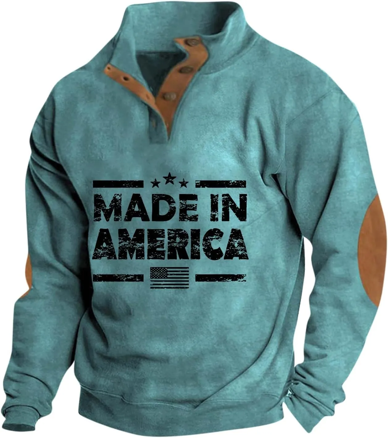 Ymosrh Men's Sweatshirt Henley Tops Long Sleeve Casual Lightweight Button Up Sweatshirts Pullovers Men, S-3XL