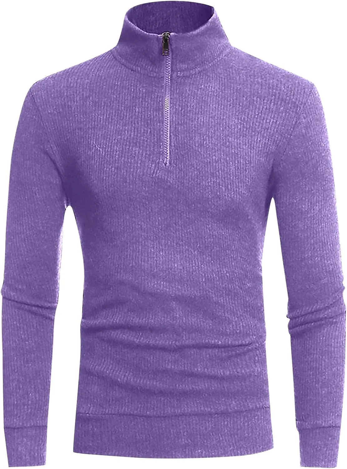 Ymosrh Men's Sweatshirts Casual Classic Zipper High Neck Solid Color Slim Multicolor Pullover Crewneck Sweatshirt, M-5XL